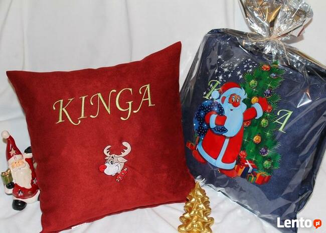 Prezent Poduszka na Mikołaja Święta pod Choinkę imię Dziecka