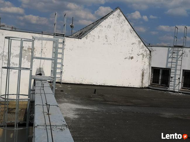 Drabina ewakuacyjna, drabina z koszem ochronnym,