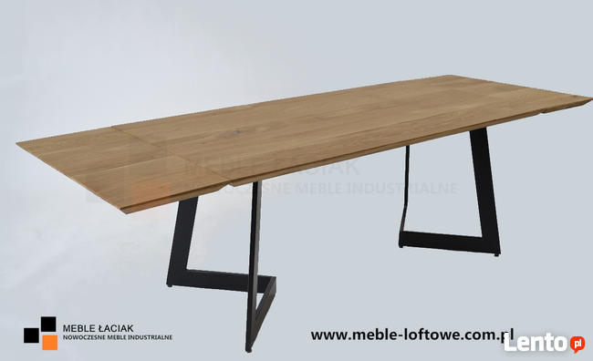 Dębowy stół rozkładany. Ciekawa podstawa. Nr kat. 574.