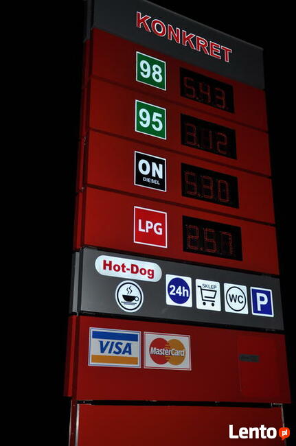 Mały pylon cenowy LED na stacje paliw - super cena