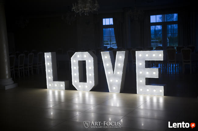 NAJWIĘKSZY PODŚWIETLANY NAPIS LOVE 120cm ŚLUB WESELE !!!