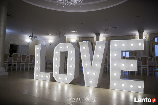 NAJWIĘKSZY PODŚWIETLANY NAPIS LOVE 120cm ŚLUB WESELE !!!