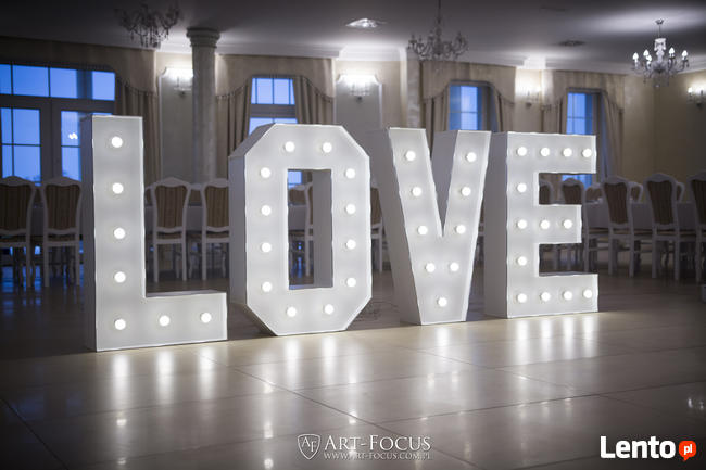 NAJWIĘKSZY PODŚWIETLANY NAPIS LOVE 120cm ŚLUB WESELE !!!
