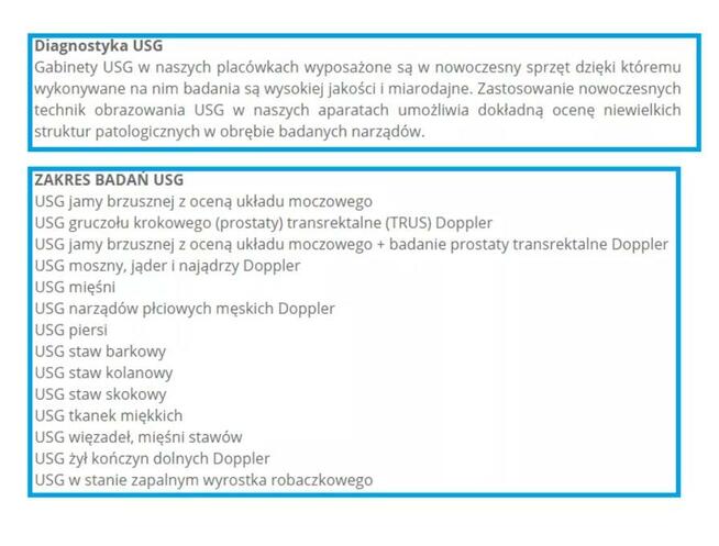 Chirurg Onkolog – Urolog – USG