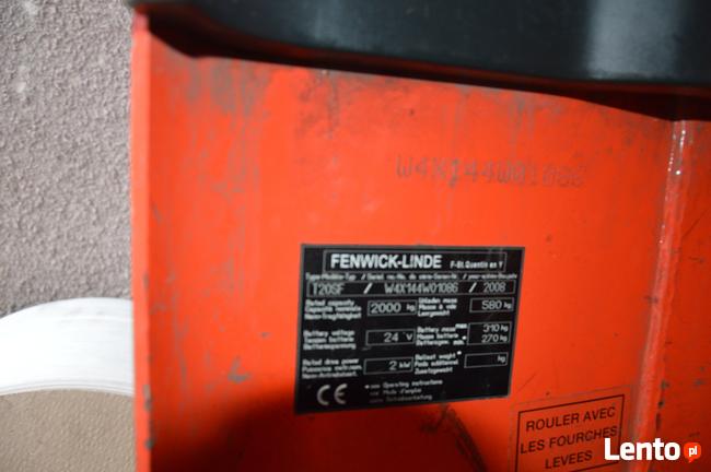 Wózek widłowy paleciak elektryczny LINDE T 20 RYDWAN 2008r .