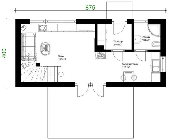 Projekt domu ZG8 - na zgłoszenie (bez pozwolenia)