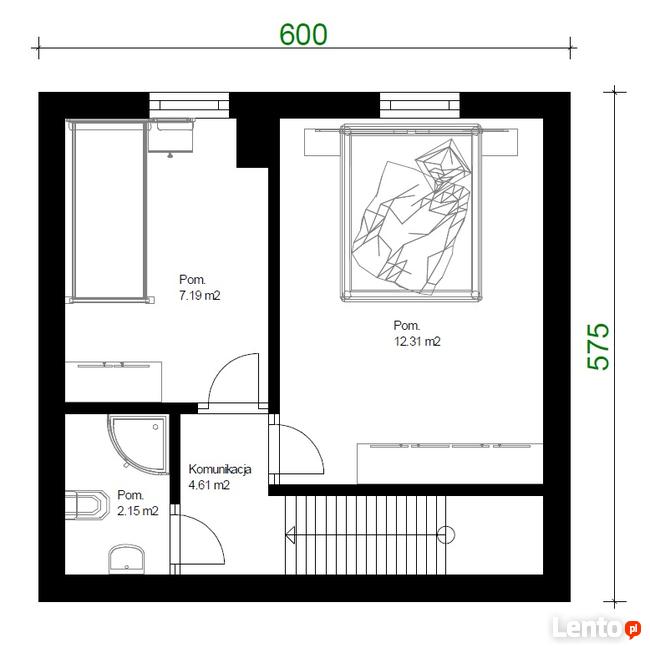 Projekt domu 35m2 z poddaszem, Dom bez pozwolenia