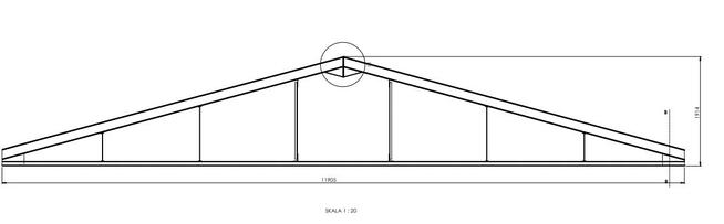Przęsła dachowe 11,9m hala wiata w ocynku