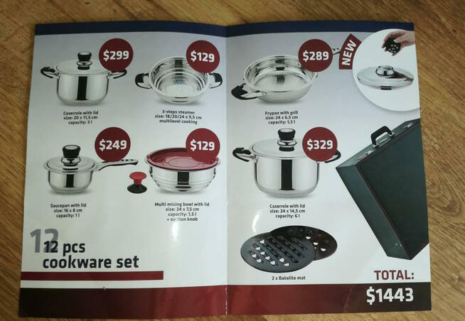 Zestaw garnków Australian Best Cooking NOWY, indukcja, ślub