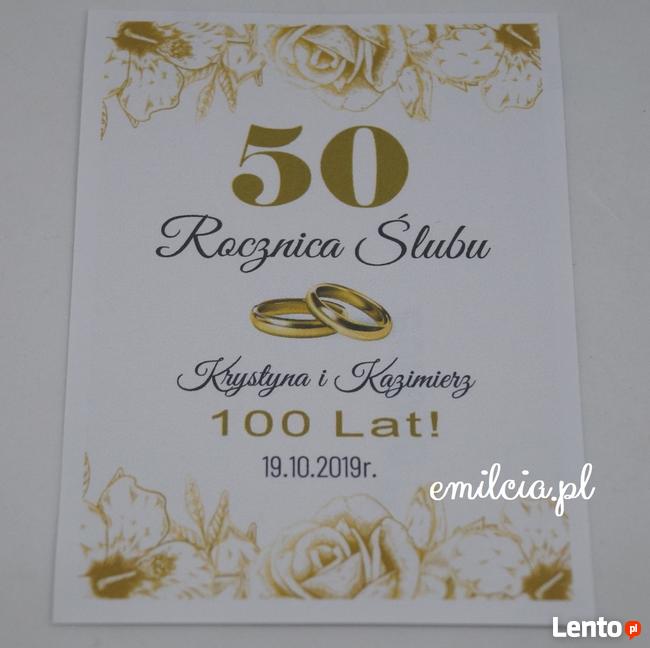 Naklejka na butelkę z okazji 50 Rocznicy Ślubu