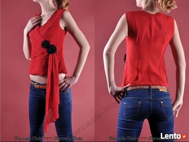 Elegancka bluzka 38 M-czerwona.Nowa!