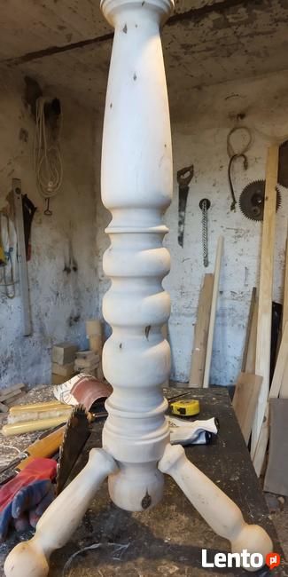 Kwietnik drewniany toczony podstawa dekoracji świecznik