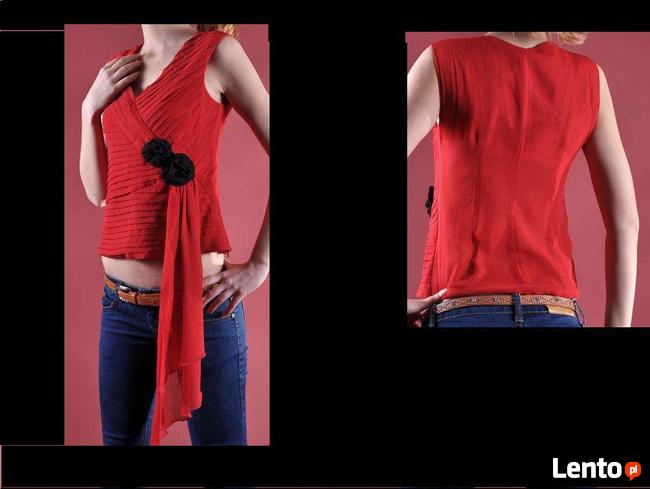 Elegancka bluzka 38 M-czerwona.Nowa!