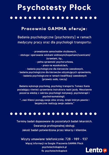 Badania psychologiczne dla Kierowców i Grup Zawodowych