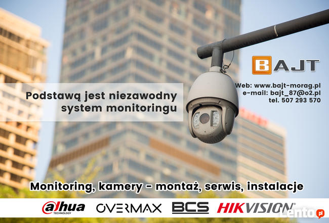 Monitoring, kamery - montaż, serwis, instalacje