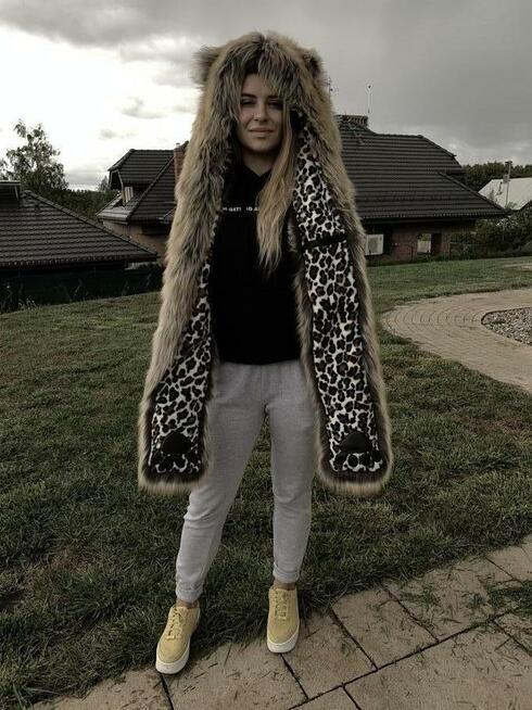 Unikatowa Czapka lisek z szalem - włoski design!!!