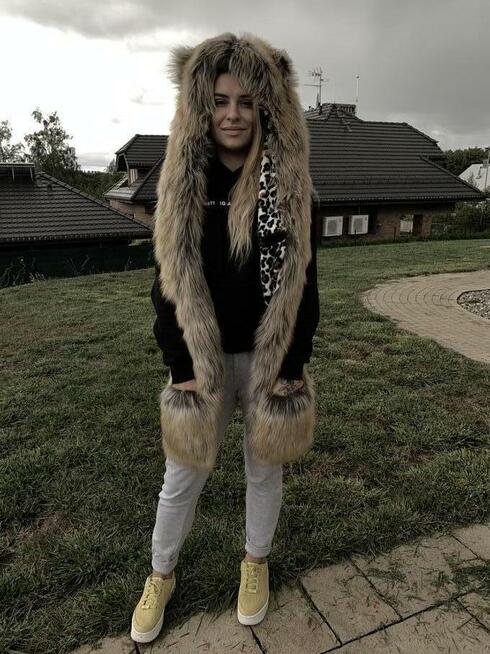 Unikatowa Czapka lisek z szalem - włoski design!!!