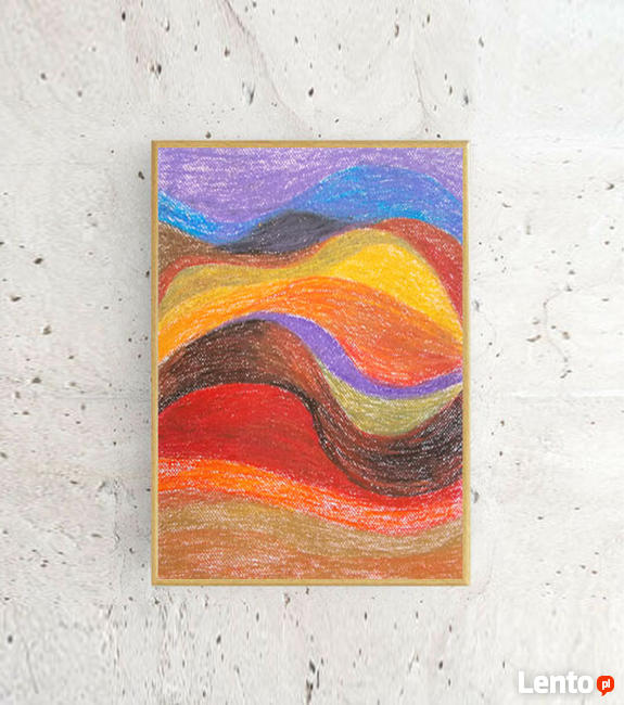 kolorowy rysunek, nowoczesny obraz 21x30