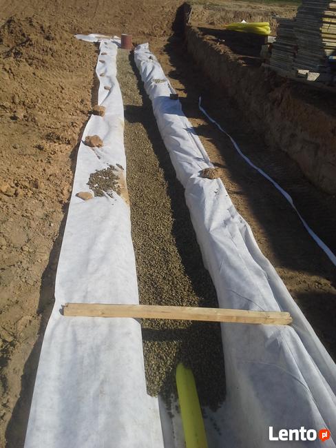 Odwodnienia drenaż odprowadzenie wody z rynien niwelacja ter