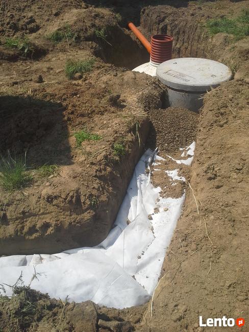 Odwodnienia drenaż odprowadzenie wody z rynien niwelacja ter