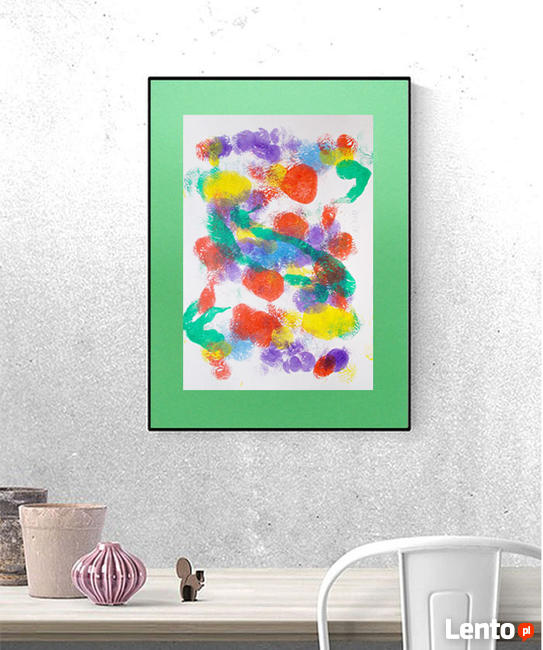 kolorowy rysunek 30x40, abstrakcja na ścianę