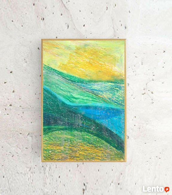 zielony obraz a4, minimalizm obraz na ścianę