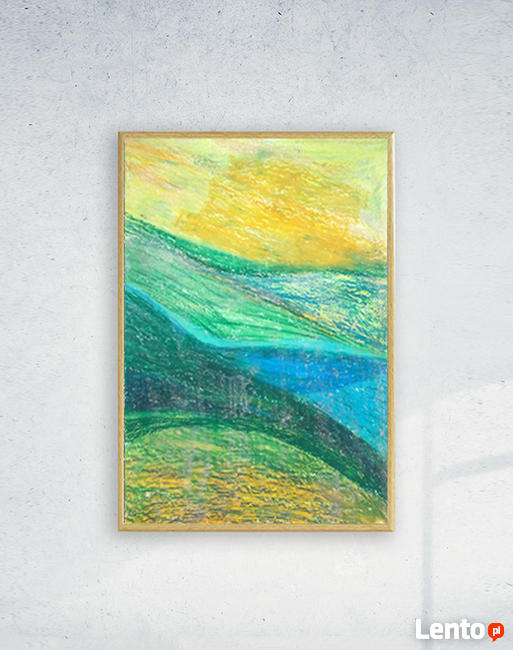 zielony obraz a4, minimalizm obraz na ścianę