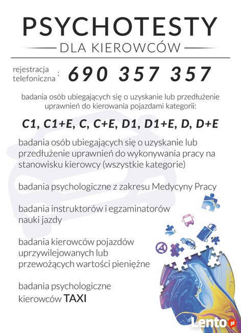 Psychotesty dla kierowców Kolobrzeg i Koszalin