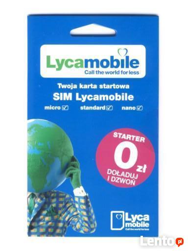 Starter LycaMobile 10 Karta SIM Card PrePaid 10 PLN