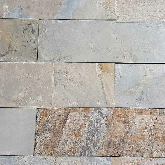Płytki Kamienne Łupek California Złota naturalny 10x30x1 cm