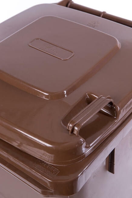 120L Kosz Pojemnik Kubeł Śmietnik na odpady śmieci BRĄZOWY