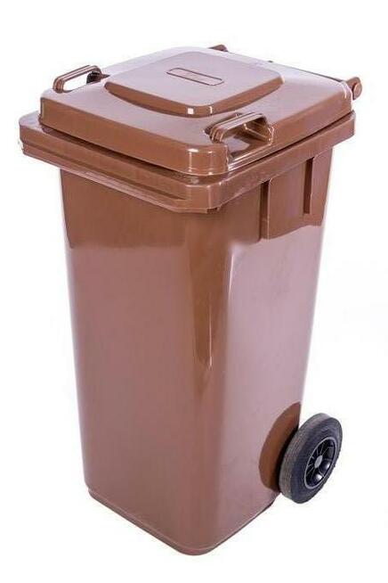 120L Kosz Pojemnik Kubeł Śmietnik na odpady śmieci BRĄZOWY