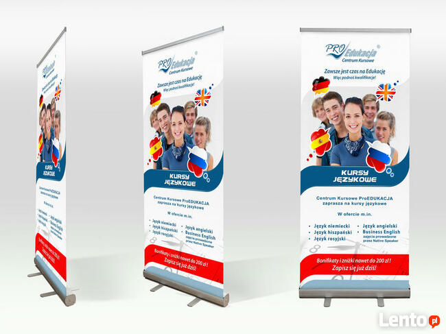 Ścianka wystawiennicza, Roll up, X-baner, Stoisko targowe