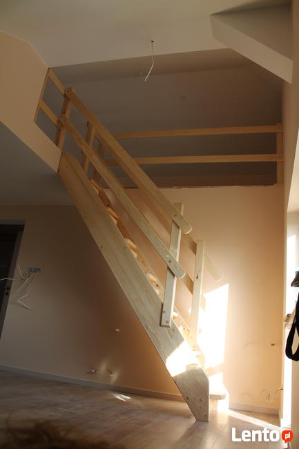 SCHODY KACZE na wysokość 280cm szer60cm z BARIERKĄ DREWNIANE