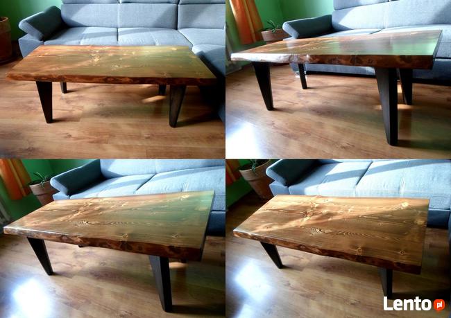 stolik kawowy industrial loft vintage duży masywny lite drew