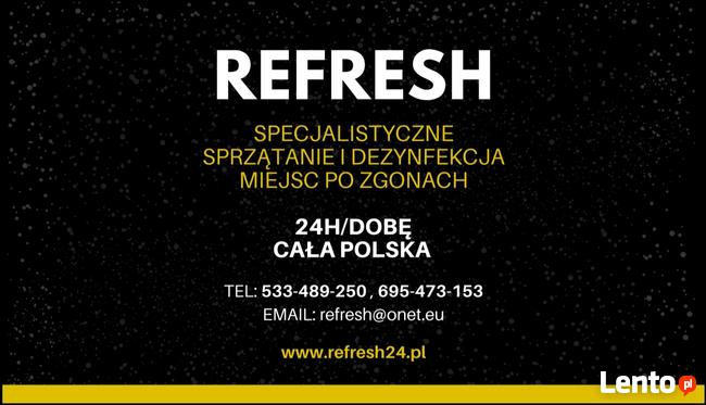 Sprzątanie po zgonach zwłokach śmierci zmarłych CAŁA POLSKA