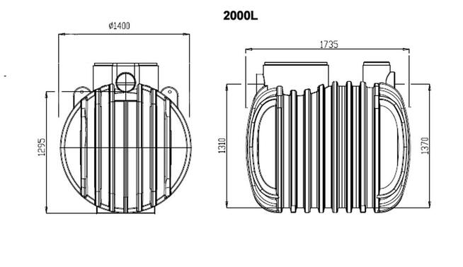 ZBIORNIK NA WODĘ DESZCZOWĄ 2000L ZESTAW Z POMPĄ AUTO