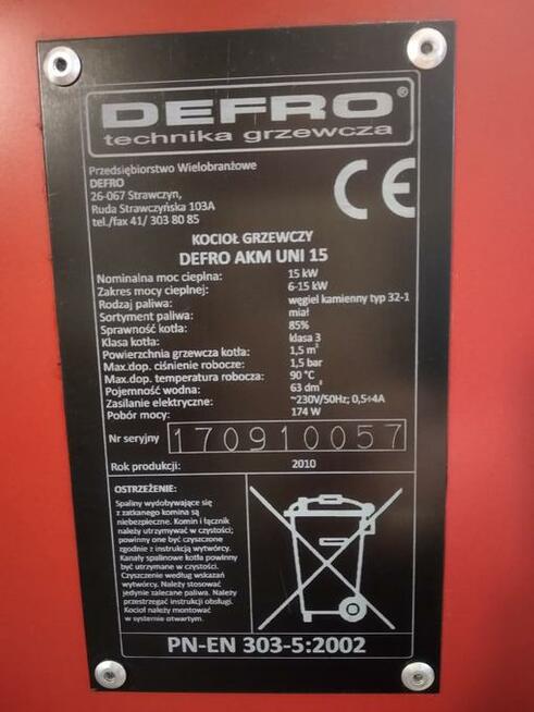 Sprzedam kocioł DEFRO AKM UNI 15