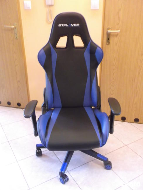 GAMINGOWY fotel biurowy gracza czarno niebieski