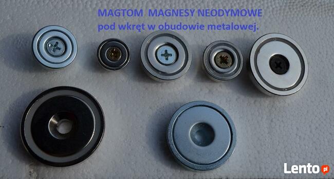 Magnes neodymowy pod wkręt stożek w obudowie A 20 uchwyt