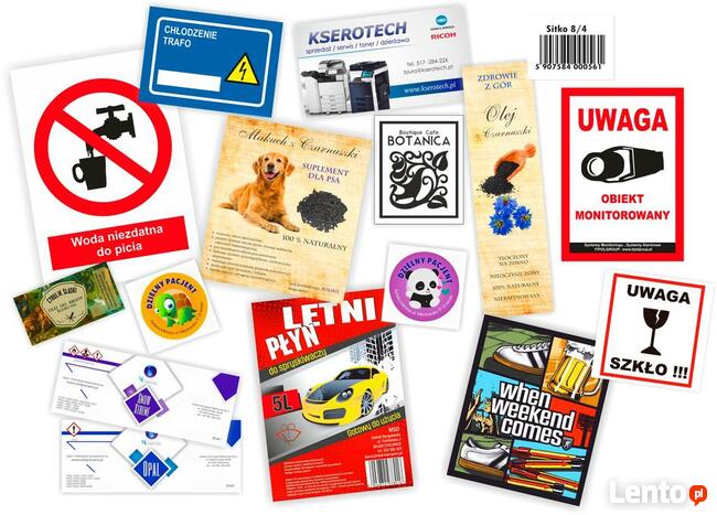 Projekt oraz druk etykiet samoprzylepnych i naklejek