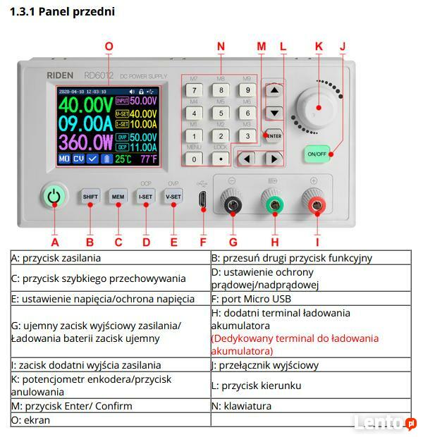 RD6018 moduł zasilający przetwornica z multimetr 60V 18A