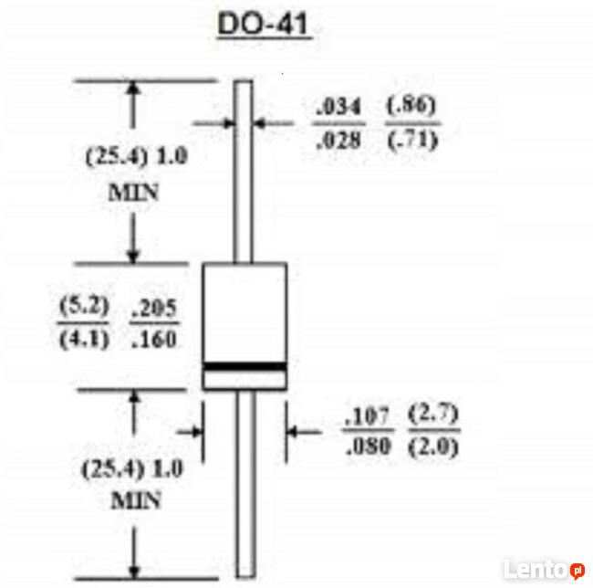 DIODA PROSTOWNICZA 1N4007 1A 1000V w obudowie DO-41 10 szt.