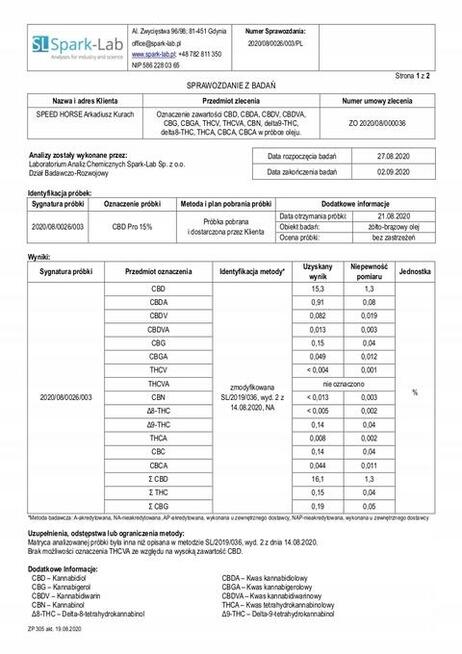 Olej cbd pro 15% 1500mg 10 ml Certyfikat! GRATIS