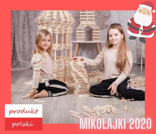 Zabawki konstrukcyjne, klocki drewniane Linden 500 szt
