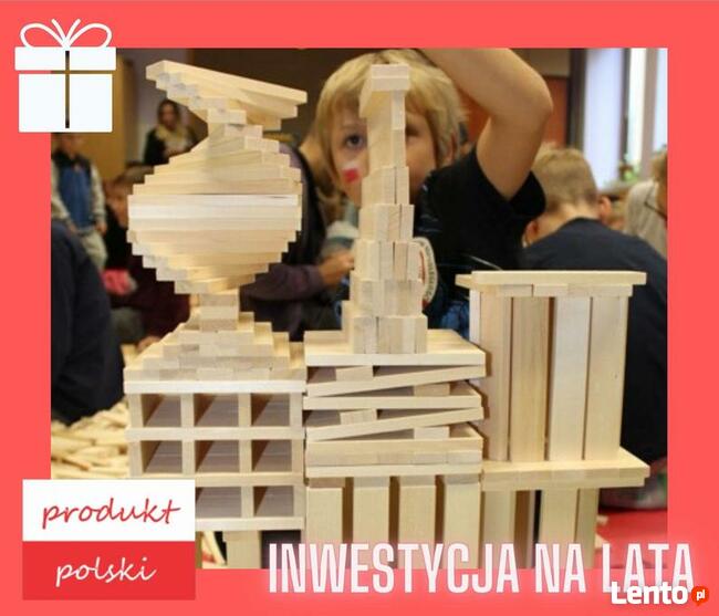 Zabawki konstrukcyjne, klocki drewniane Linden 500 szt
