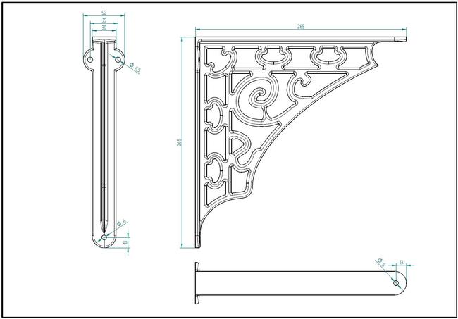 WSPORNIK PÓŁKI ŻELIWNY ORNAMENT PODPÓRKA PRODUCENT