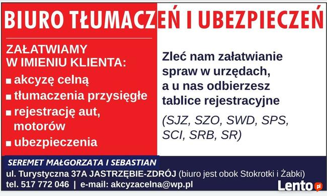 Akcyza celna - Rejestracja - Tłumaczenia niemiecki, niderl