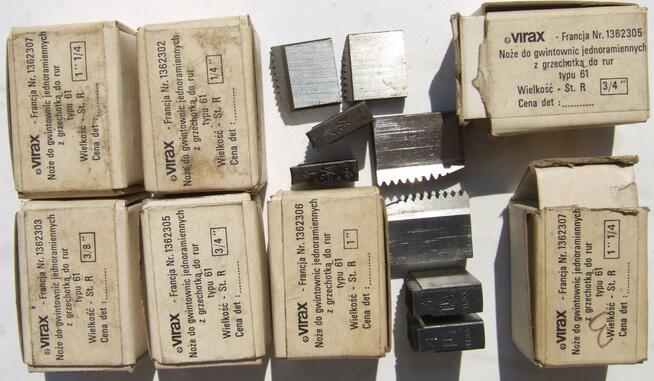 NOŻE VIRAX DO GWINTOWANIC 1/4 3/8 1.1/4” JEDNORAMIENNYCH NÓŻ