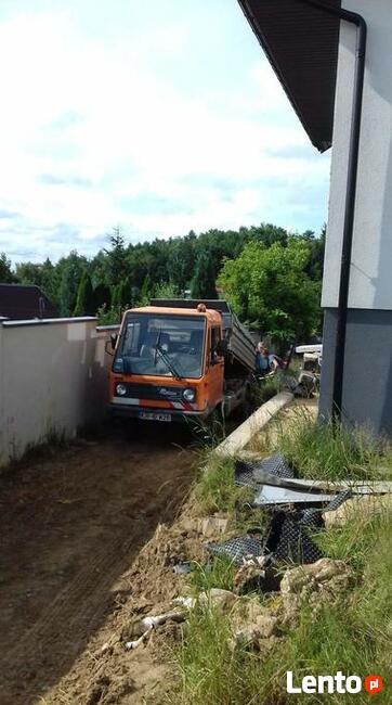 Transport samochodem multicar beton ziemia piasek kraków